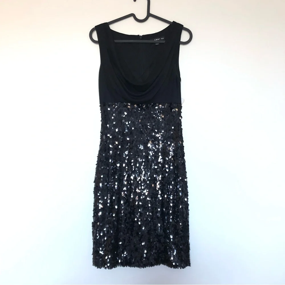 NWT Designer Aidan Mattox Cowl Neck Sequin Cocktail Dress. - Picture 6 of 13